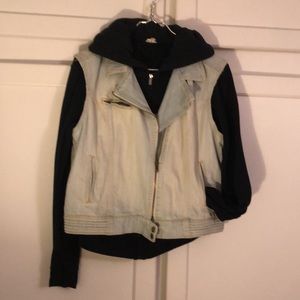 Denim motorcycle style vest